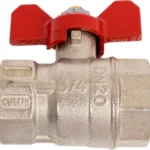 Шаровой кран TIEMME Mistral ВВ 3/4", красная бабочка, 2360003