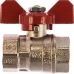 Шаровой кран TIEMME Mistral ВВ, 1/2", красная бабочка, 2360002