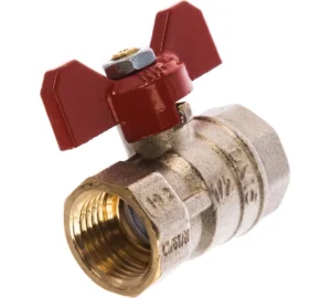 Шаровой кран TIEMME Mistral ВВ, 1/2", красная бабочка, 2360002 — изображение 3