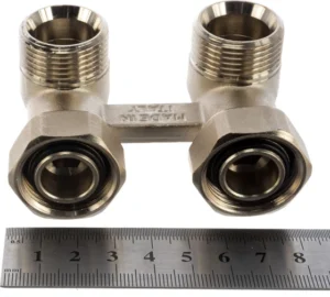 Радиаторный узел TIEMME НВ, 3/4"х3/4"ЕК, H-блок угловой со встроенными кранами, 2-трубная система, 3390002 — изображение 4