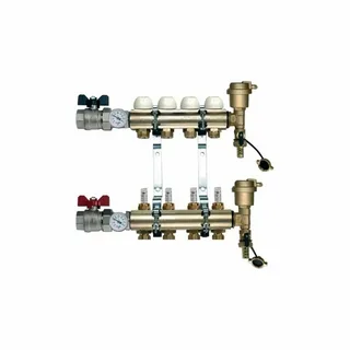 i Коллекторная группа TIEMME 7 отводов 1"-3/4" НР ЕК M30х1,5мм, 3870004 — изображение 1