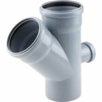 ПВХ Крестовина для подключения боковых веток канализации Ф110×110×50×45 тыл